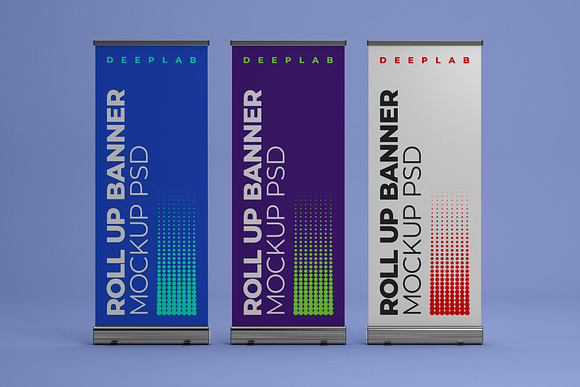 Roll Up Banner Mockup Set - 12 style in Print Mockups - product preview 4