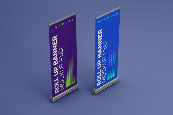 Roll Up Banner Mockup Set - 12 style in Print Mockups - product preview 6