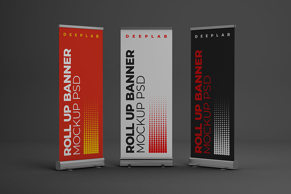 Roll Up Banner Mockup Set - 12 style in Print Mockups - product preview 7