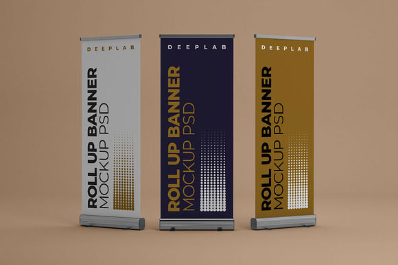 Roll Up Banner Mockup Set - 12 style in Print Mockups - product preview 9