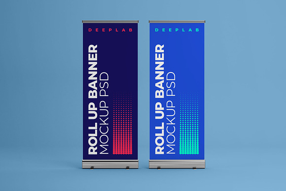 Roll Up Banner Mockup Set - 12 style in Print Mockups - product preview 11
