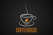 Coffee cup vintage logo.