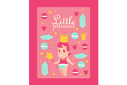 Little princess, vector illustration