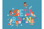 Newborn typographic book cover