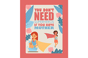 Mother and child typography poster