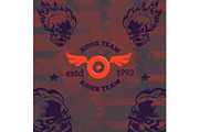Bikers band poster with emblem and
