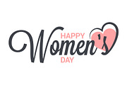 Womens day vintage lettering.