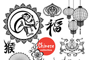 Chinese design elements set