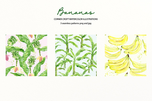 Watercolor banana illustration in Illustrations - product preview 3