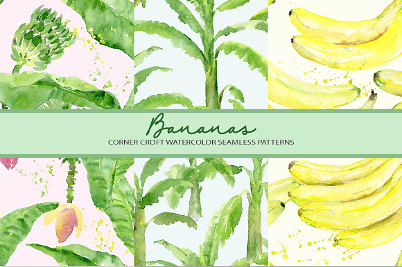 Watercolor banana illustration in Illustrations - product preview 4