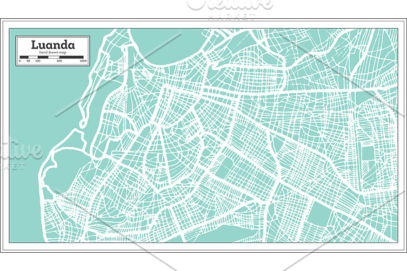 Luanda Angola City Map in Retro in Illustrations - product preview 7