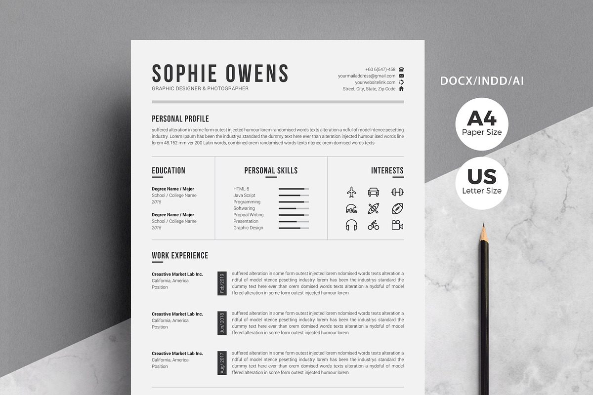 Resume Template Word in Resume Templates - product preview 8