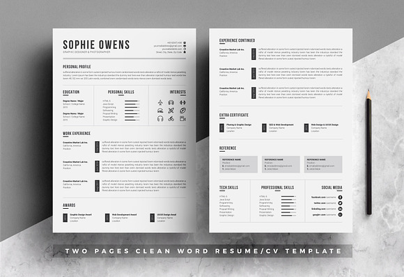 Resume Template Word in Resume Templates - product preview 1