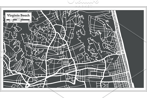 Virginia Beach USA City Map in Retro in Illustrations - product preview 7