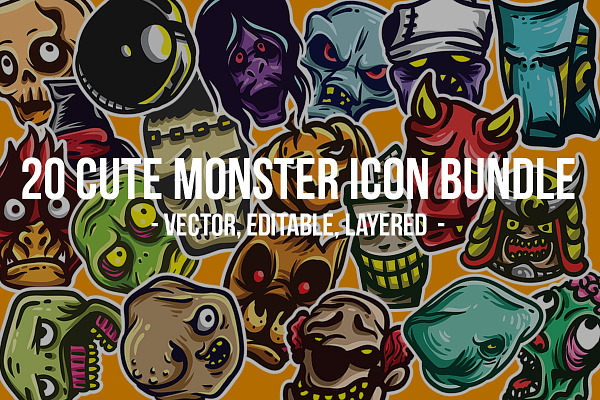 Cute Monster Icon Bundle