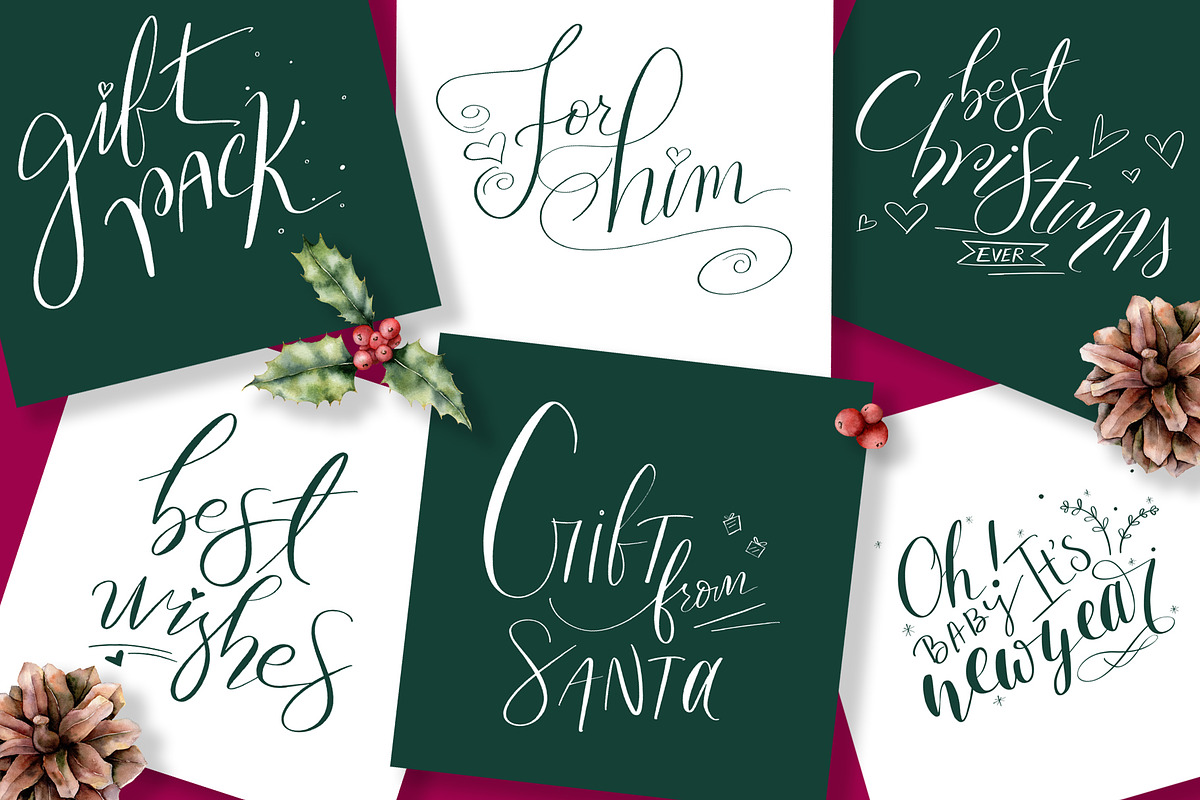Handlettered Christmas Gift Box in Illustrations - product preview 8