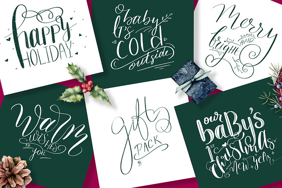 Handlettered Christmas Gift Box in Illustrations - product preview 1