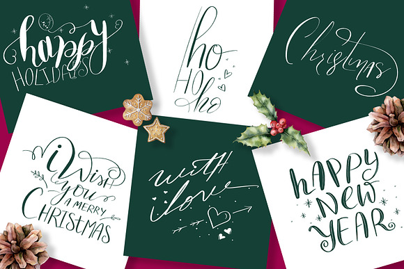 Handlettered Christmas Gift Box in Illustrations - product preview 2