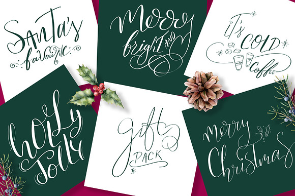 Handlettered Christmas Gift Box in Illustrations - product preview 3