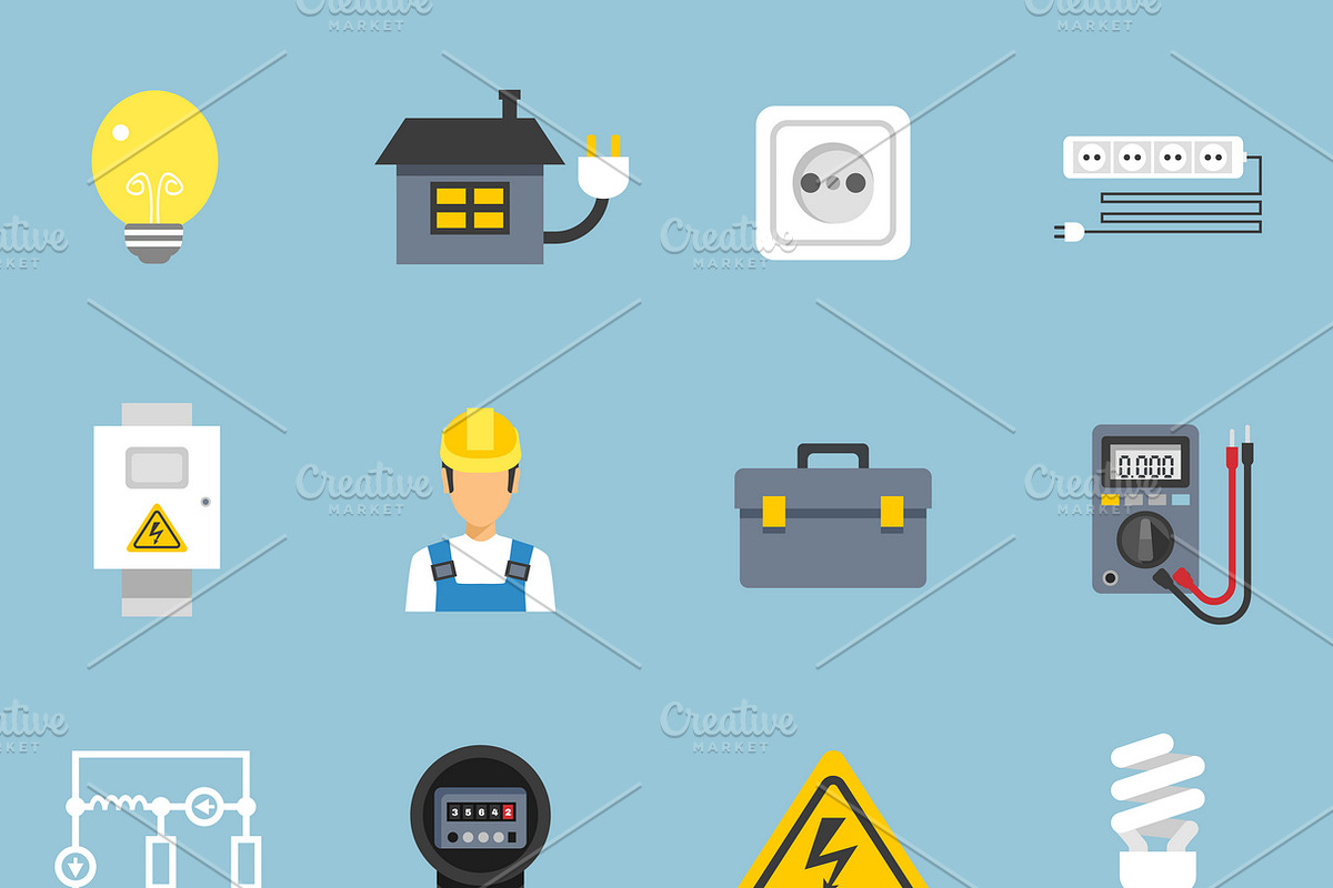 Electricity icons set in Icons - product preview 8