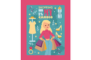 Shopping typography poster, vector