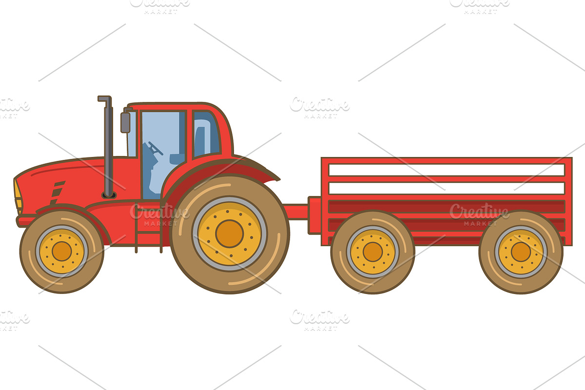 Tractor farm trailer. in Objects - product preview 8