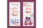 Romantic gift shop vertical banner