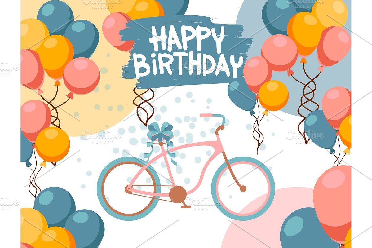 Happy birthday greeting card, vector in Textures - product preview 8