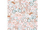 Bicycle seamless pattern, vector