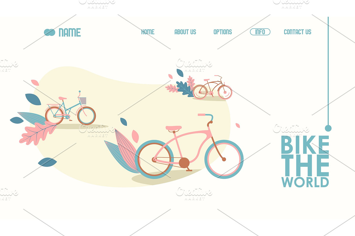 Bicycle website design, vector in Objects - product preview 8