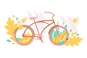 Creative bicycle concept, vector