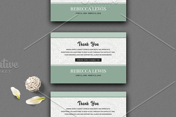 Funeral Thank You Card V04 in Card Templates - product preview 2