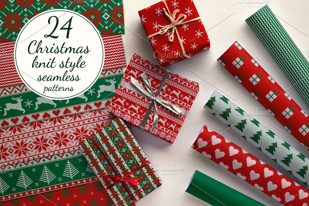 Christmas knit, seamless patterns in Patterns - product preview 8