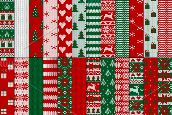 Christmas knit, seamless patterns in Patterns - product preview 2