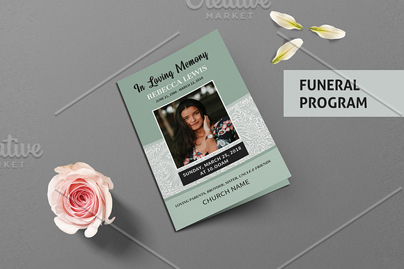 Funeral Program Template Set V02 in Brochure Templates - product preview 1