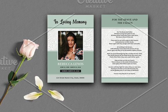 Funeral Program Template Set V02 in Brochure Templates - product preview 2