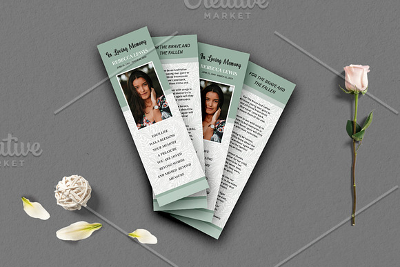 Funeral Program Template Set V02 in Brochure Templates - product preview 3