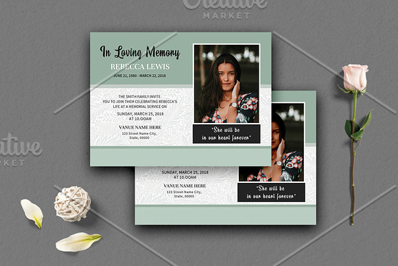 Funeral Program Template Set V02 in Brochure Templates - product preview 4