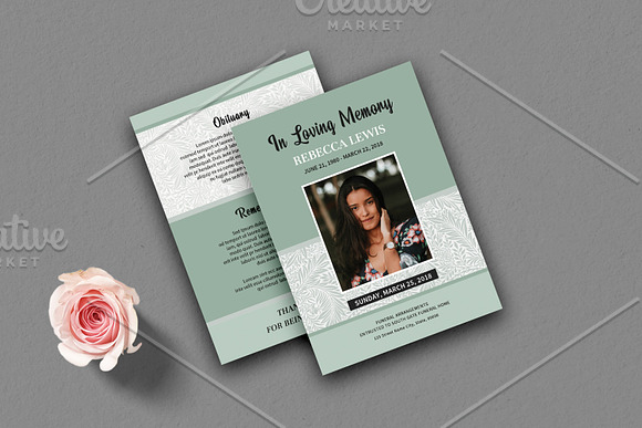 Funeral Program Template Set V02 in Brochure Templates - product preview 6
