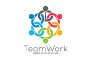 Teamwork chain logo. Business team.