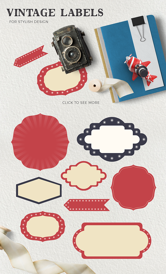 The Magic Circus vintage design set in Illustrations - product preview 6