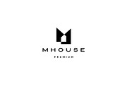 m house logo vector icon