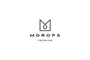 m letter drop logo vector icon