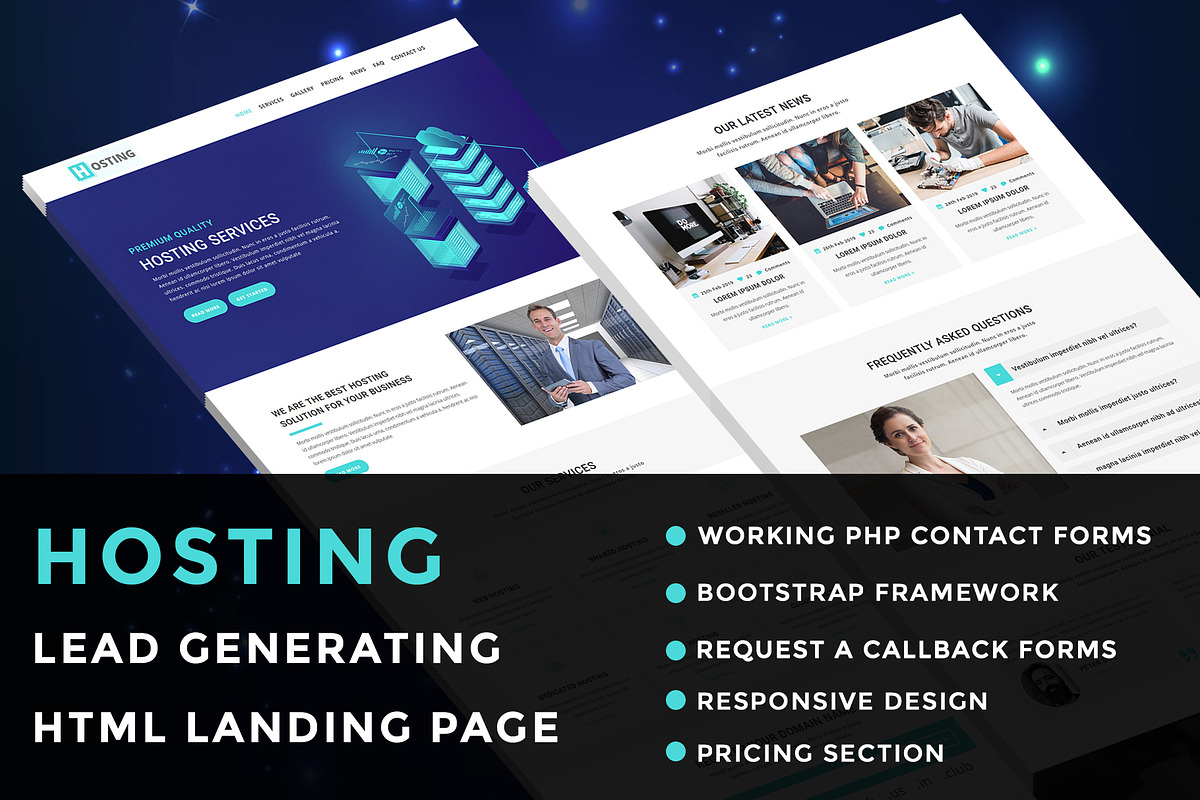 Hosting - Landing Page Template in Landing Page Templates - product preview 8