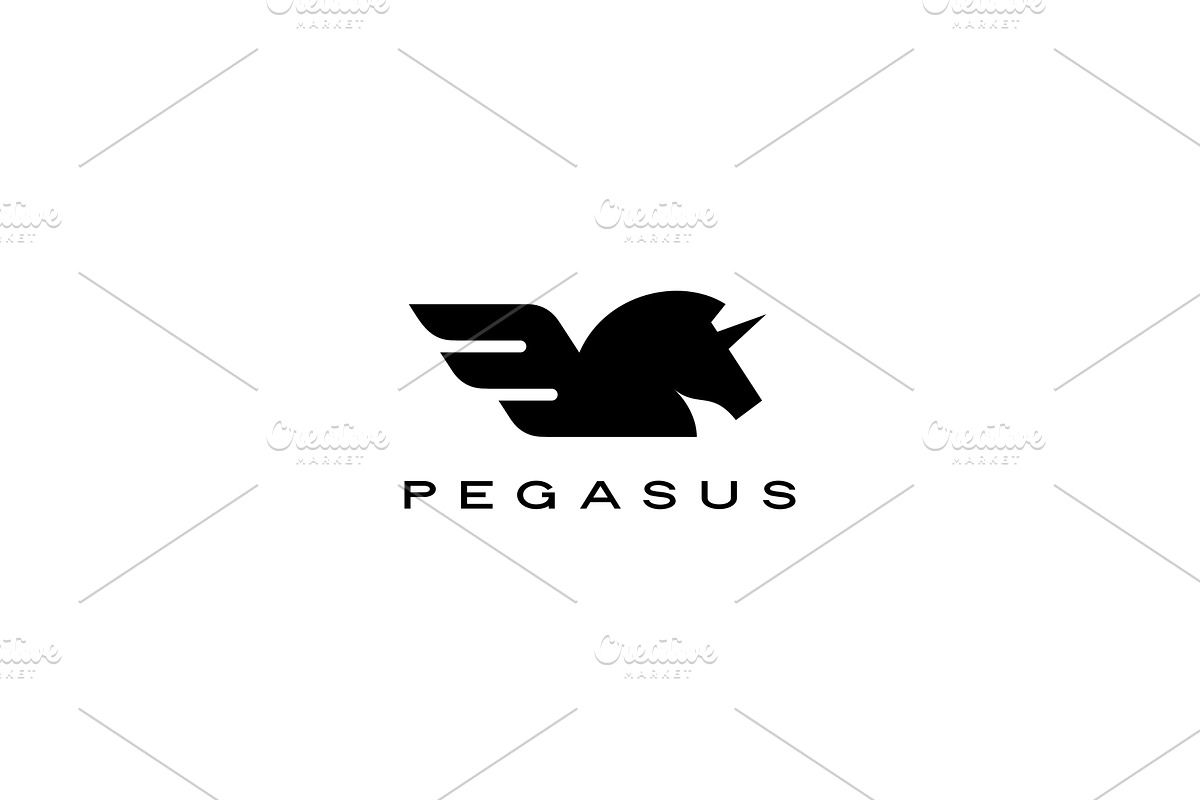 pegasus unicorn horse wing logo in Logo Templates - product preview 8