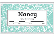 Nancy France City Map in Retro Style