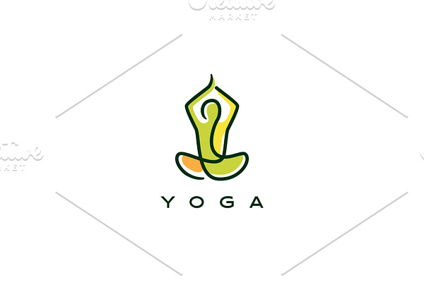yoga logo vector icon illustration