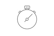 Stop watch line icon on white