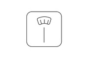 Weight scale line icon on white