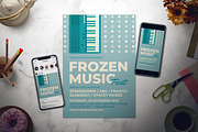 Retro Winter Music Flyer Set